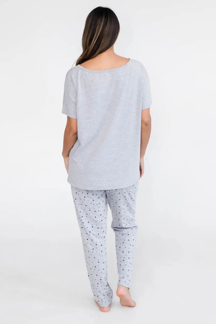 Lola Ballerina Neck Tee with Side Slits | Light Grey