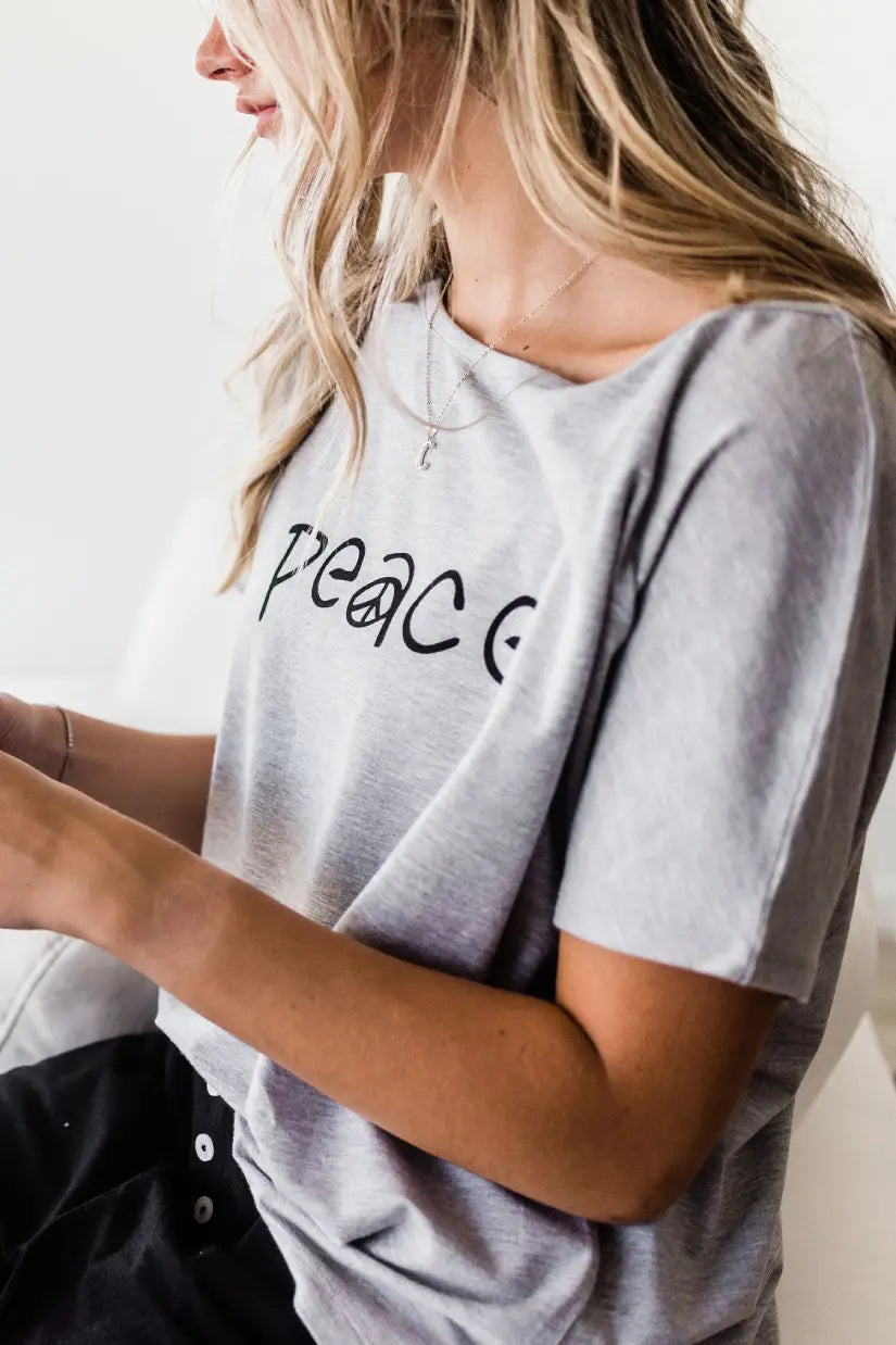 Lola Ballerina Neck Tee with Side Slits | Light Grey