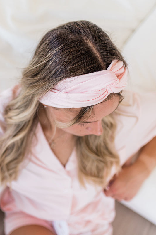 The Erica Headband in First Blush: Your Secret to a Soft-Glow Aura